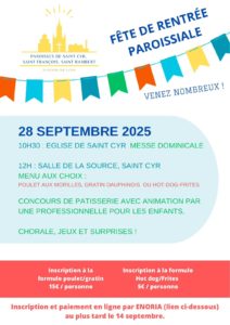 Week-end de rentrée les 27 et 28/09